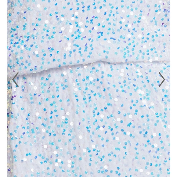 One shoulder white sequin iridescent mini dress - Picture 3 of 4